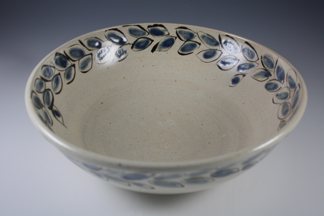 Bowl with Painted Leaf Design II