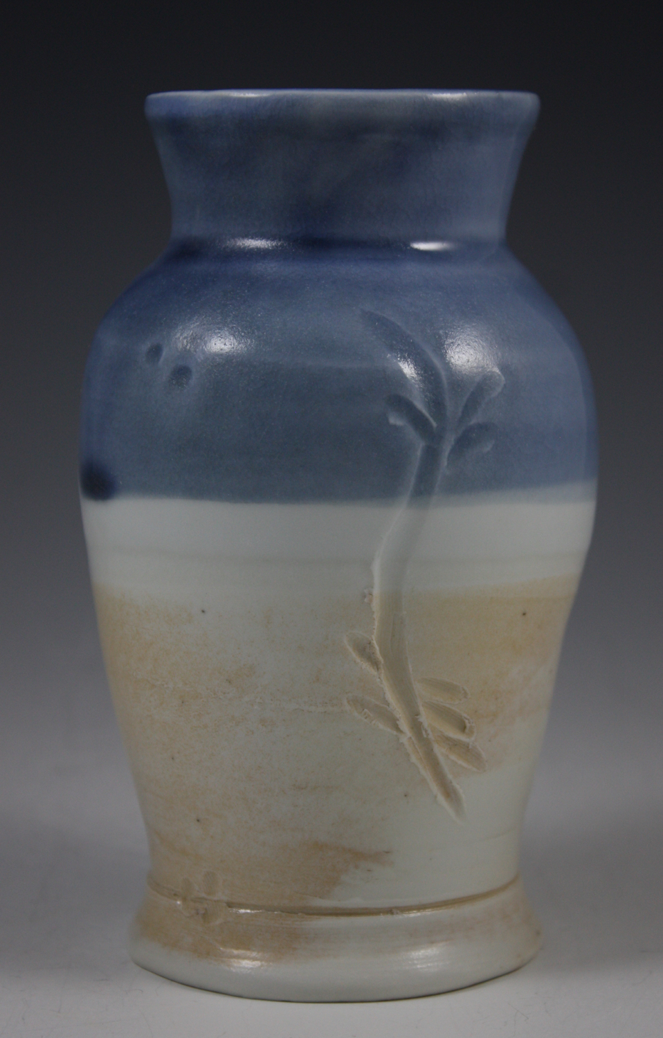 Small Vase with Blue over Celadon Glazes