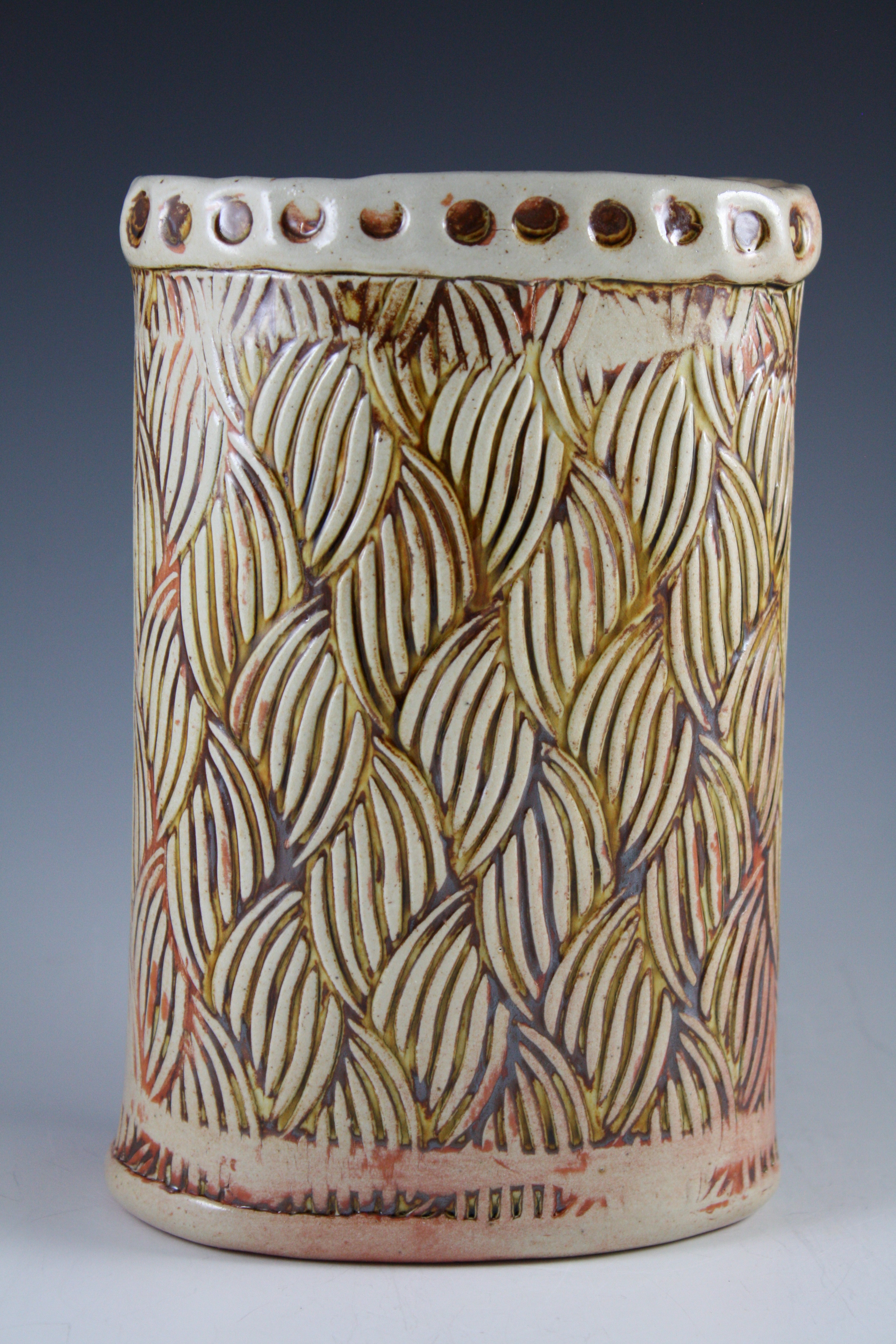 Oval Woven-Textured Vase