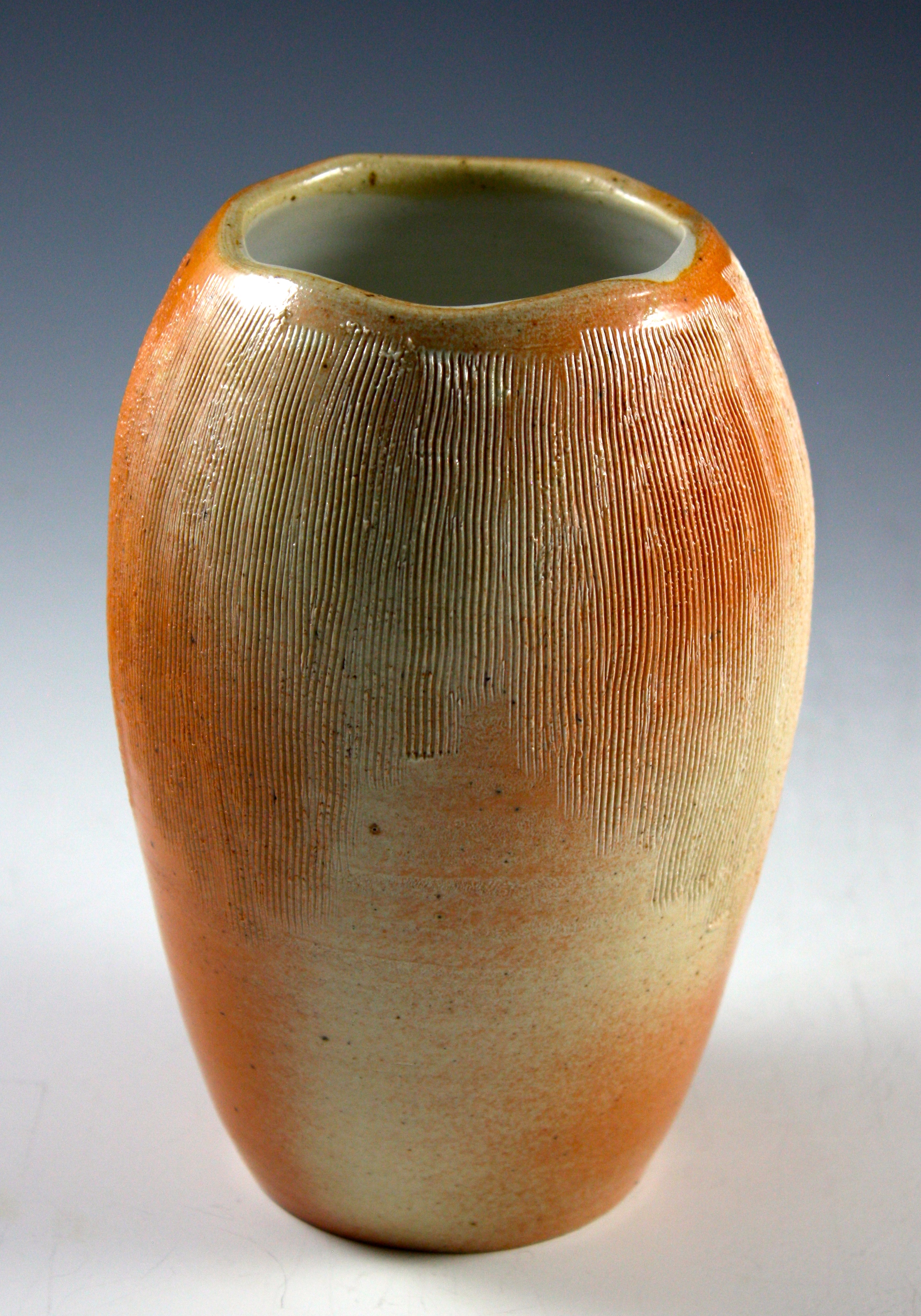Textured Vase with Wavy Rim