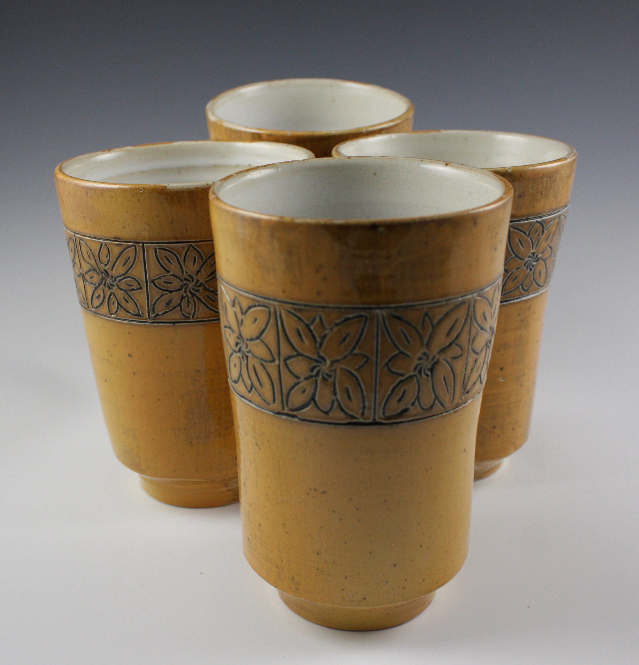 Carved Daisy Tumblers