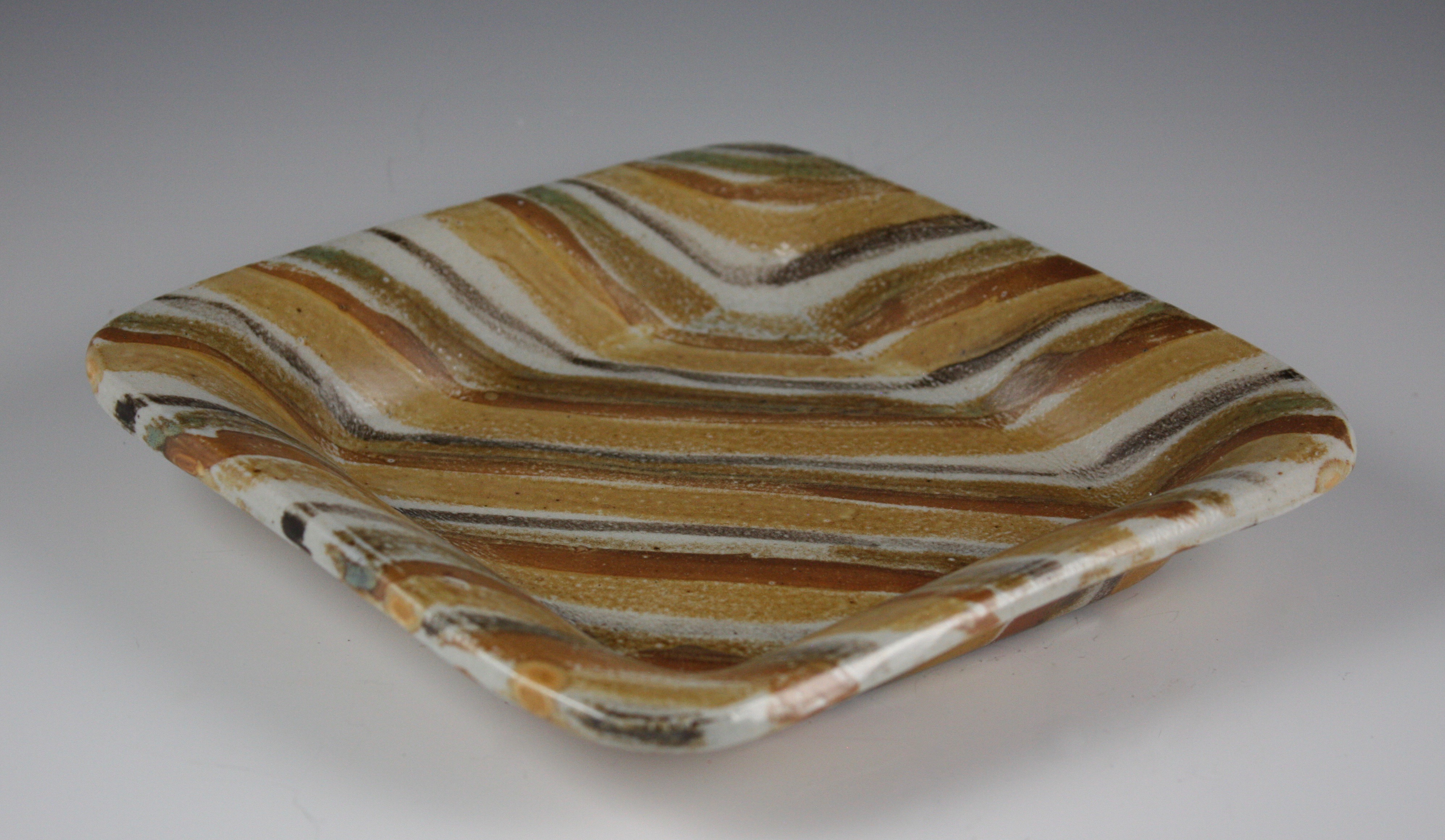 Small Square Striped Plate 183