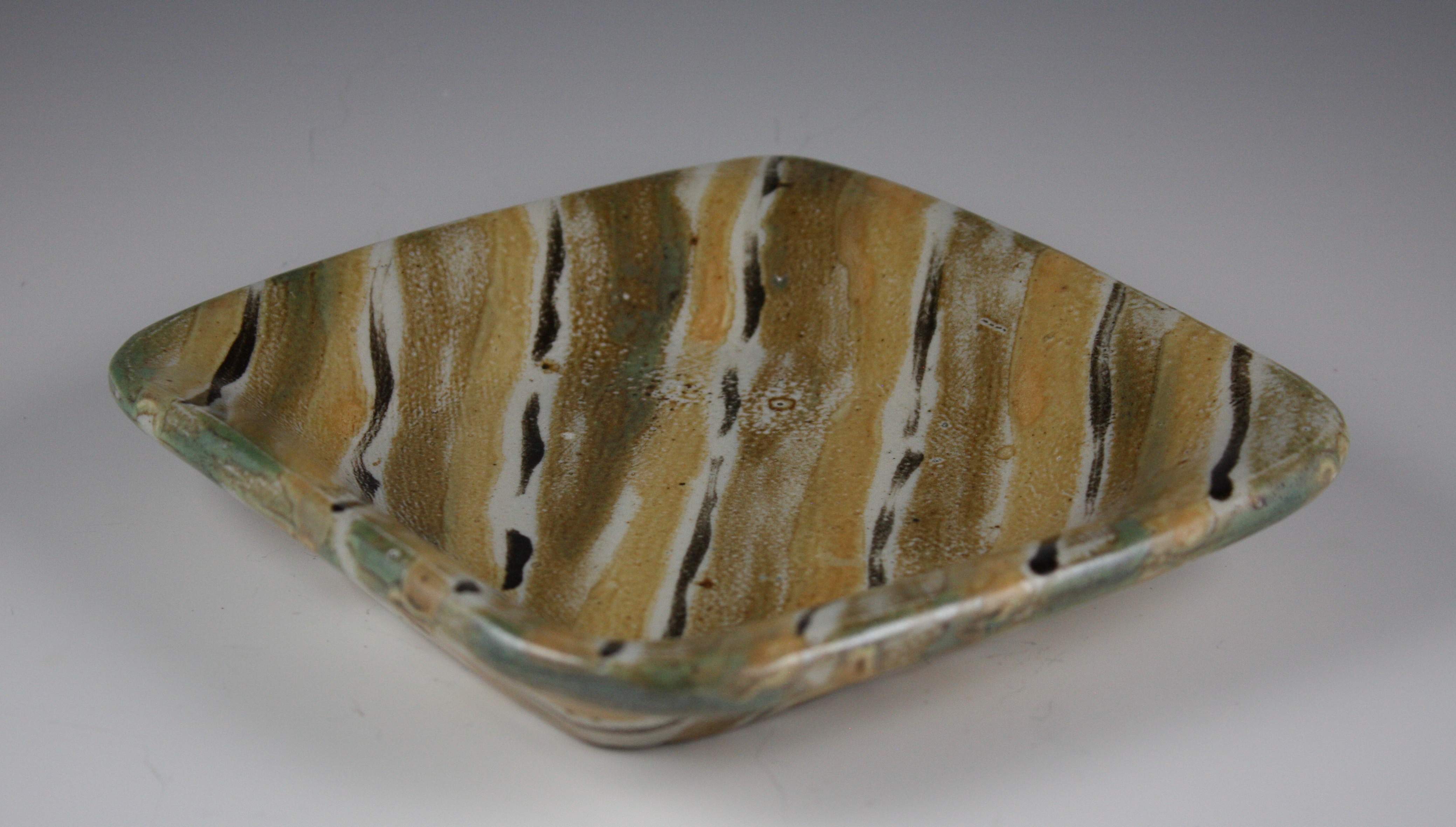 Small Square Striped Plate 184