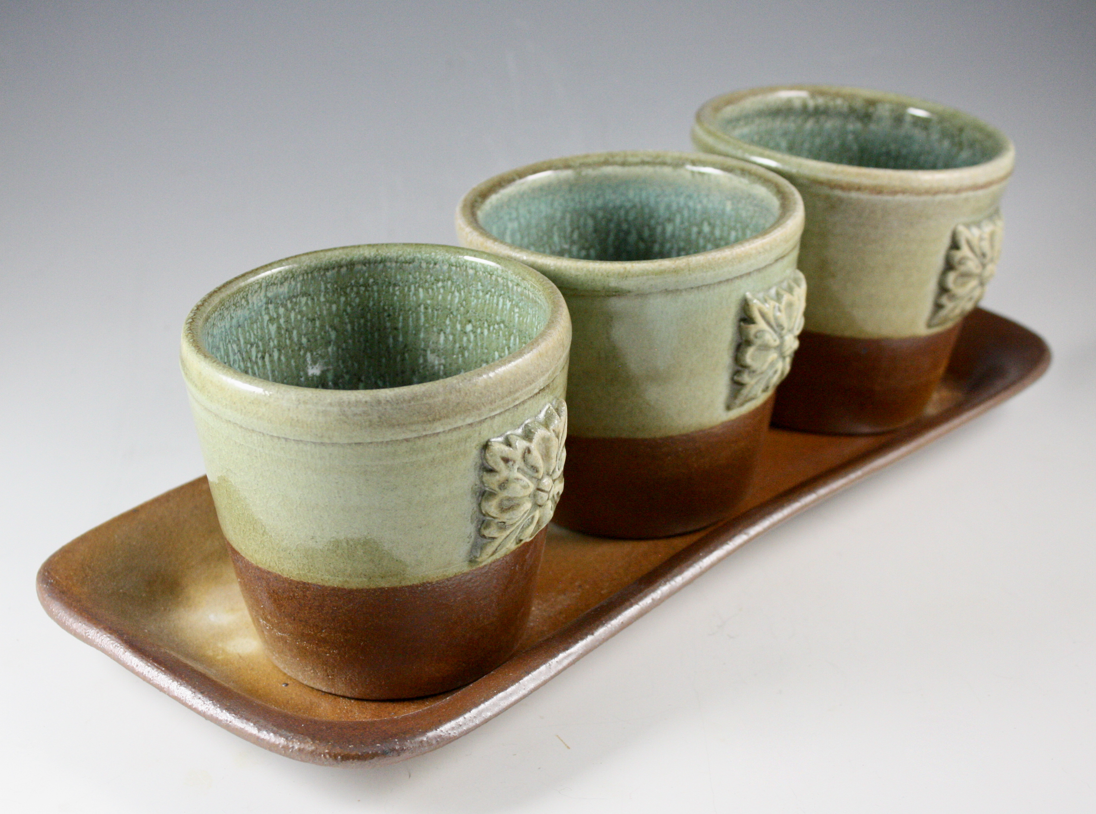 Trio of Herb/Flower Pots with Tray 21-17