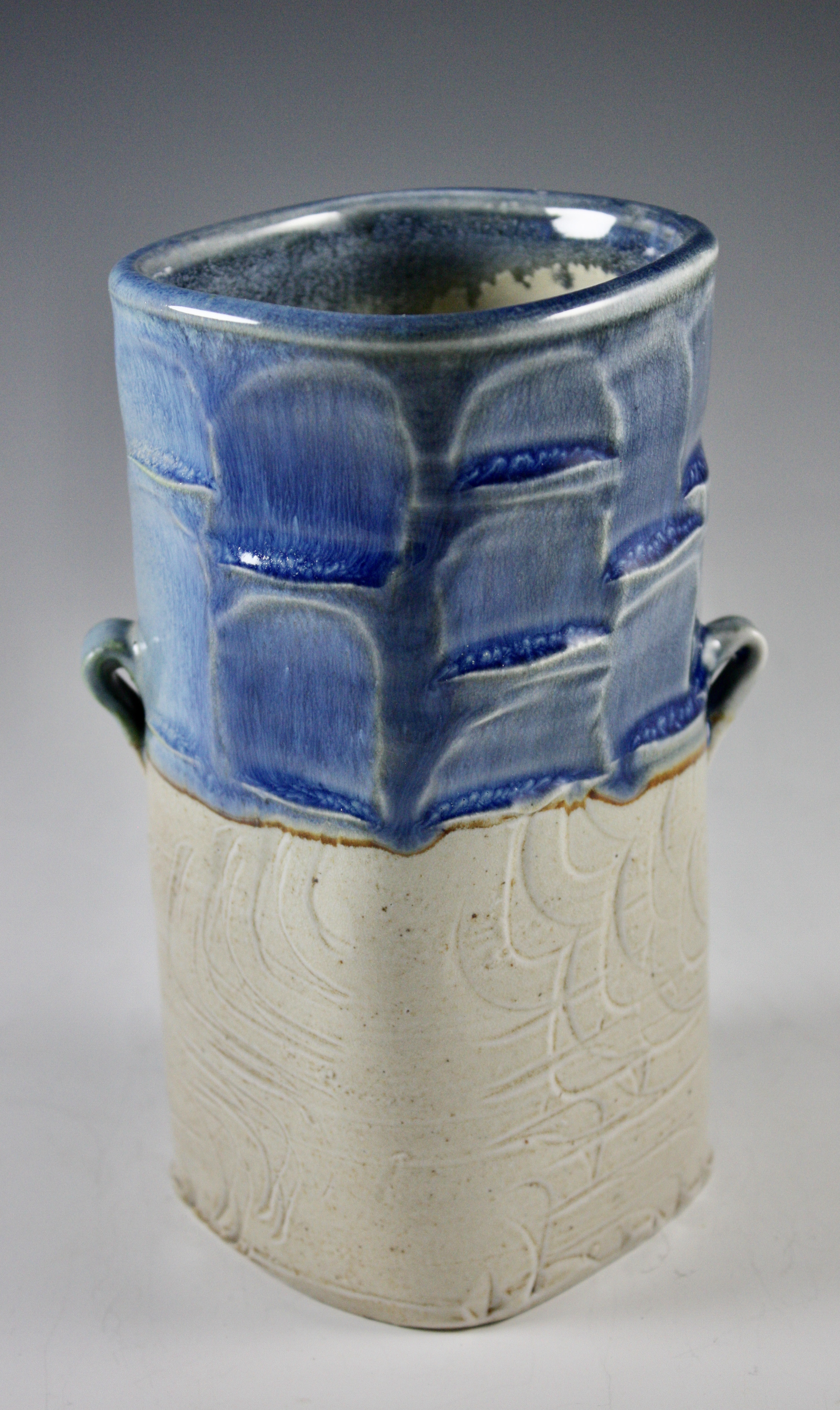 Square Vase with Lug Handles