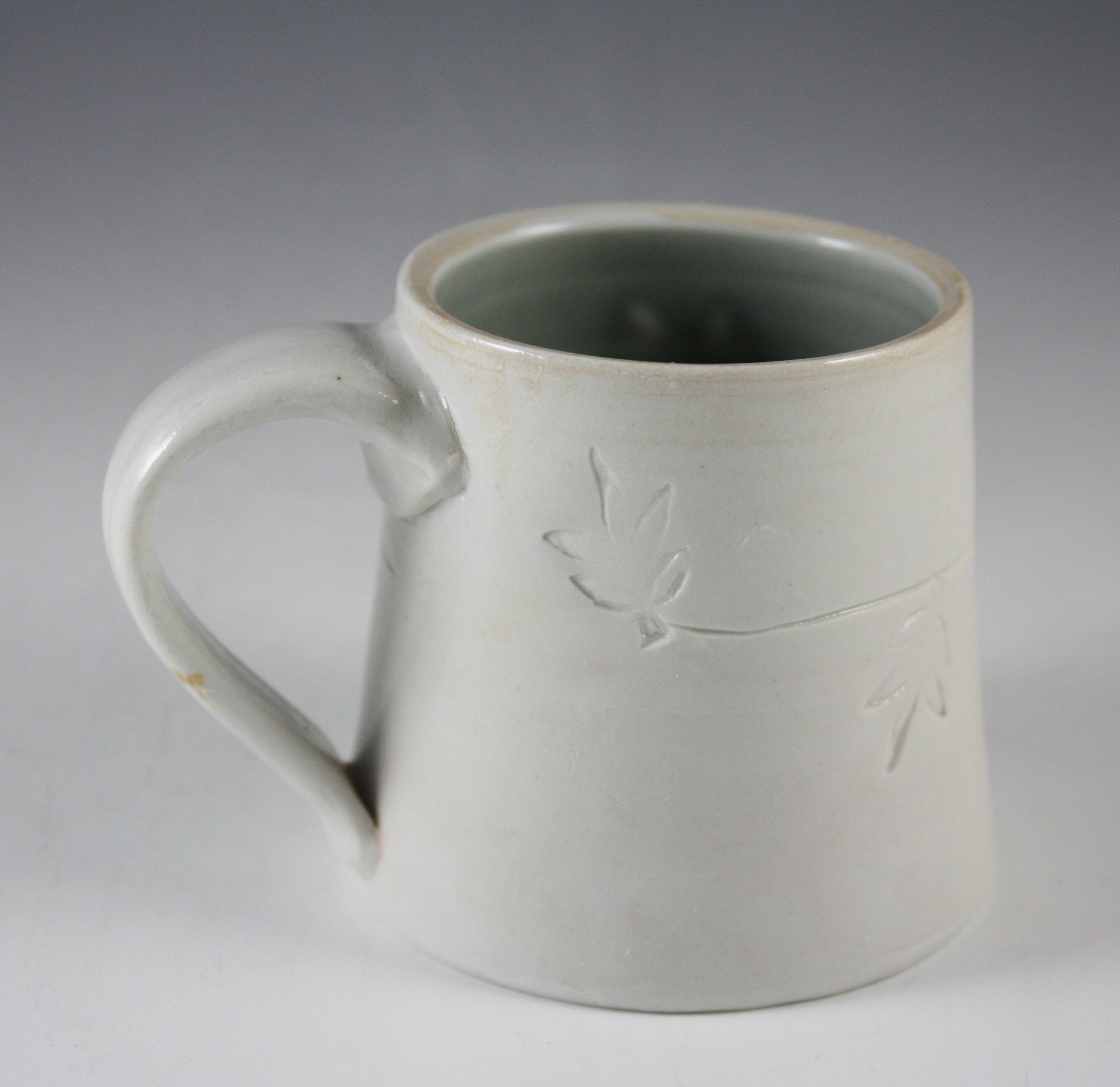 Porcelain Mug with Stamped Leaf Design 21-288