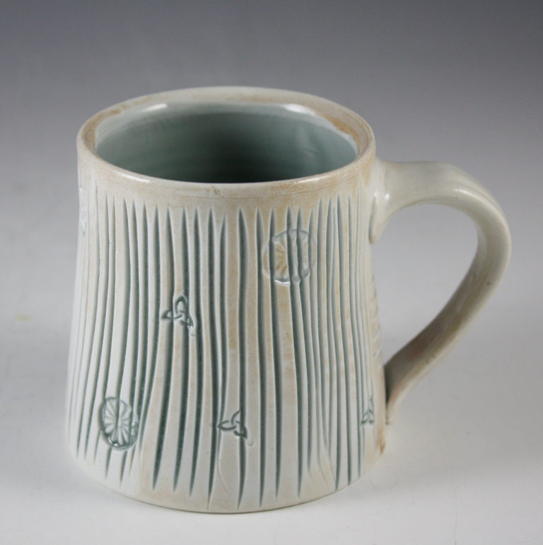 Carved Porcelain Mug with Stamps 21-293