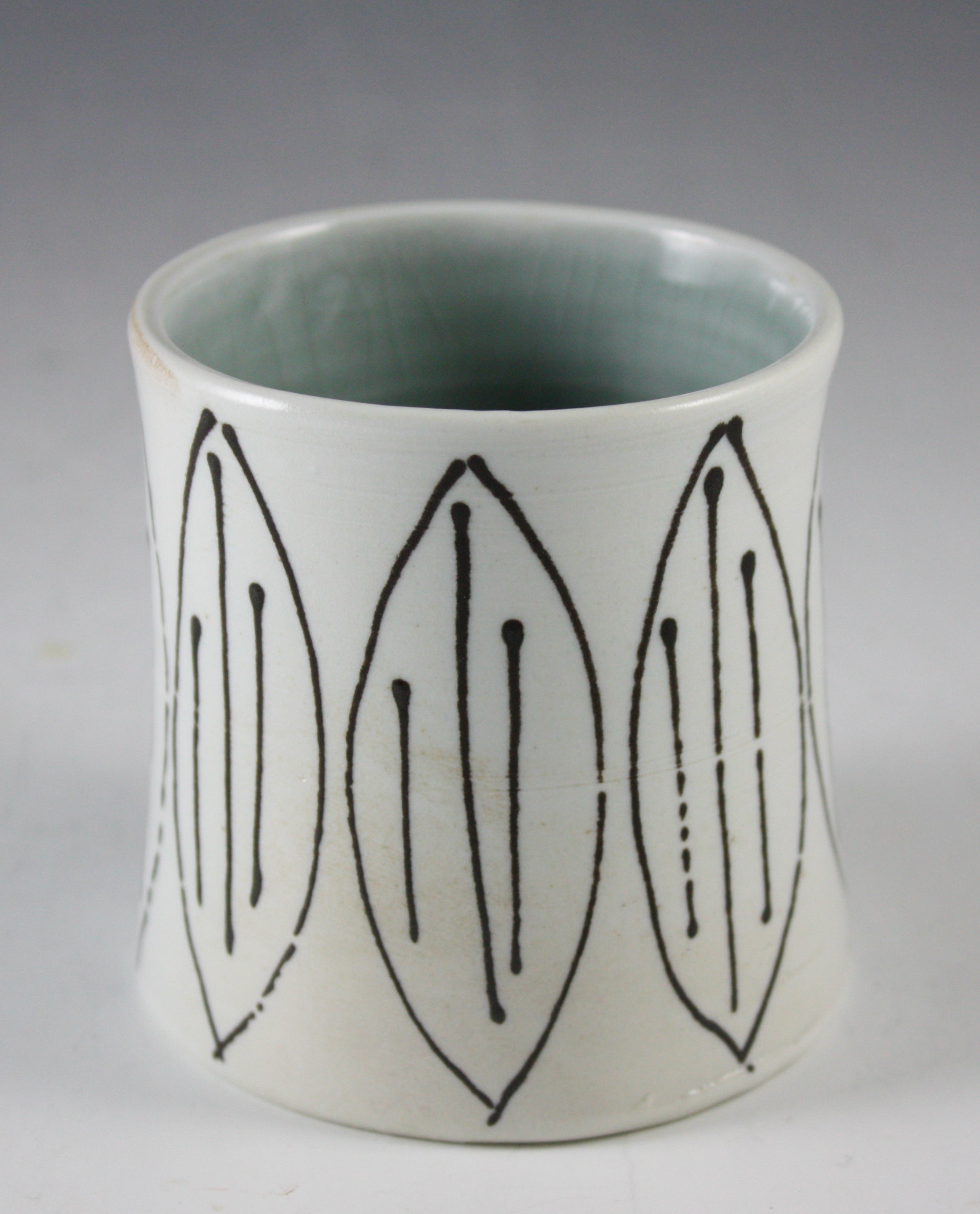 Porcelain Cup with Black Slip Design 21-294