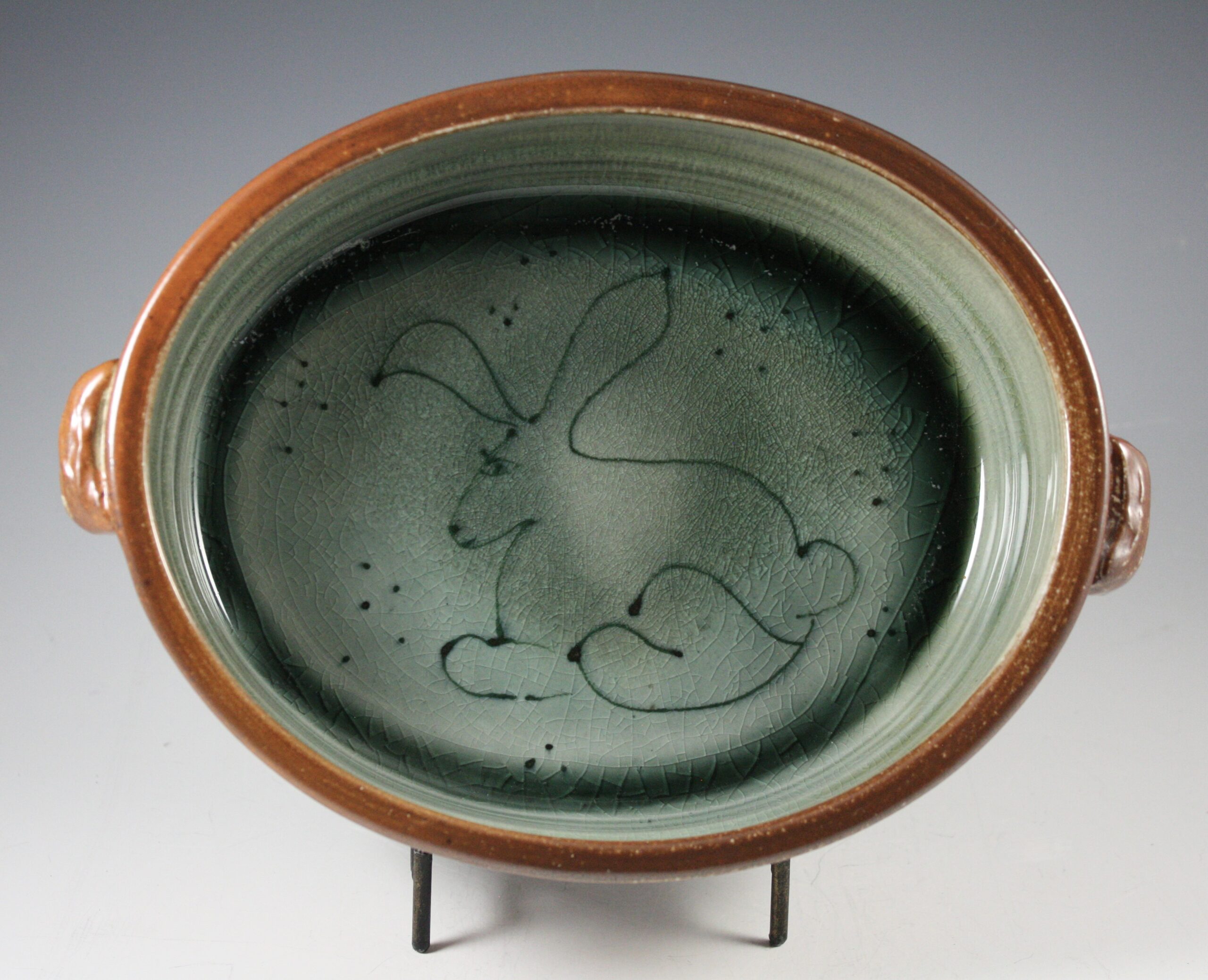 Oval Casserole with Bunny Decoration 22-233